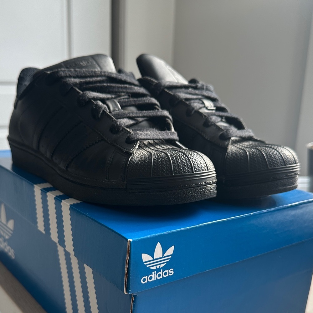Adidas Classic Black Leather Sneakers